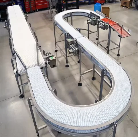 90 degree circular conveyor belt turning curved conveyor