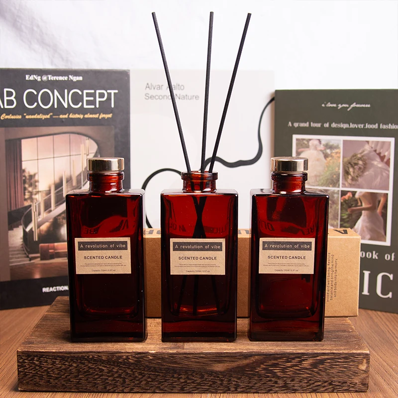 Reed Diffuser Custom 150ml Amber Reed Diffuser Glass Bottle Empty Household perfume Diffuser Jar