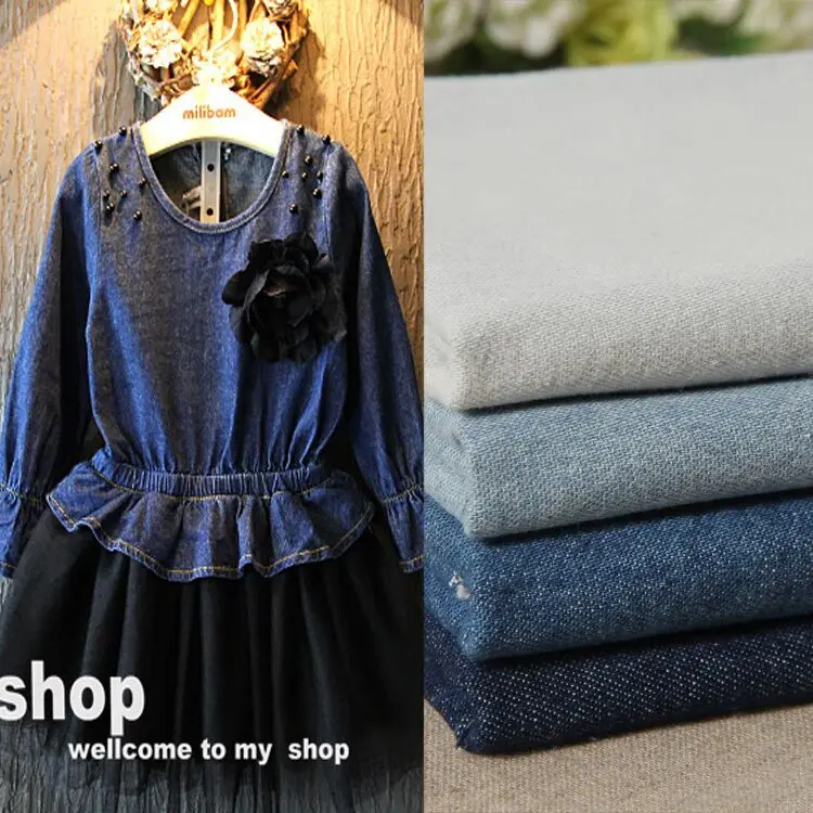 manufacturer supplier cotton polyester spandex jeans fabric weft knitting denim fabric wrinkle indigo color denim for sportswear