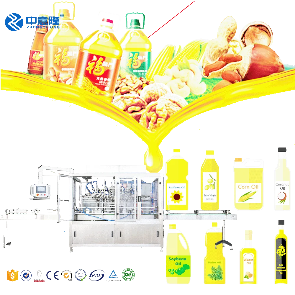 Fully High Speed automatic Edible Cooking Oil Filling Machine Sunflower Olive Oil Bottling Capping packing line Machines