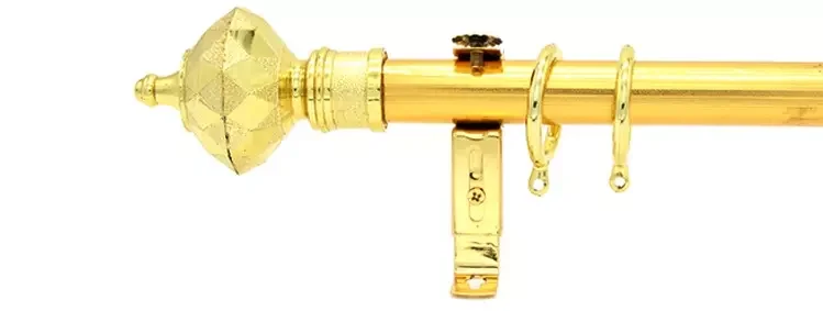 Wholesale Golden 26Mm 35Mm Iron Gold Metal Curtain Pipe Poles Set Window Curtain Rod
