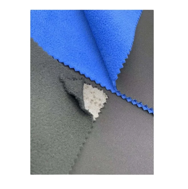 
three layer soft-shell 96%polyester 4% spandex pongee bonded polar fleece with TPU 1000/1000mm fabric 
