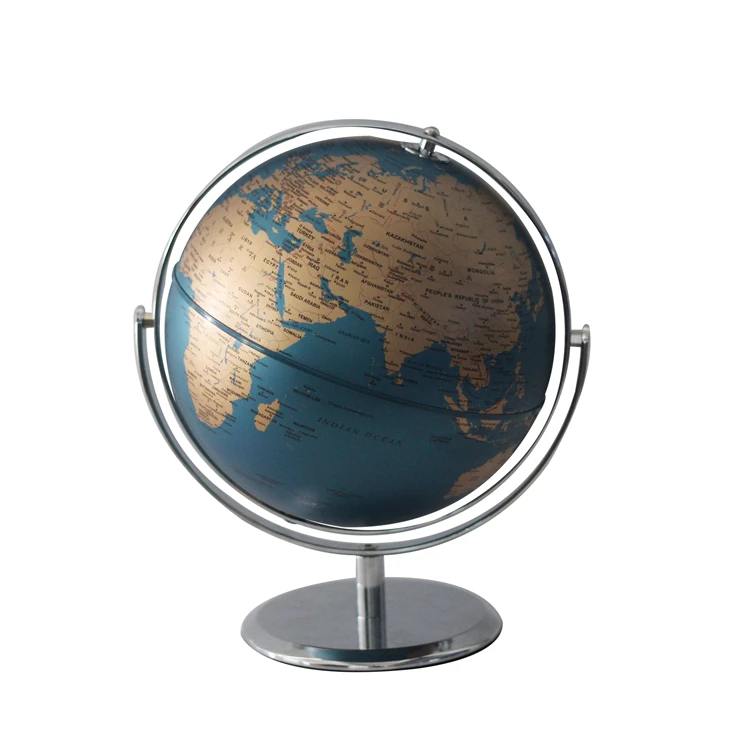 Wholesale World Map Ball Teaching Art Crafts Globe English Version Alloy Table Decoration Earth Globe Decorative