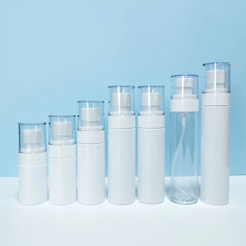 Skincare Packaging Empty Round 30 50 60 80ml Cream Cosmetic Toner Lotion Pump Body Oil plastic Lotion Bottle