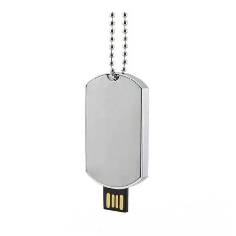 Custom DIY LOGO Metal Dog Tag usb 2.0 memory flash stick pen drive with Necklace