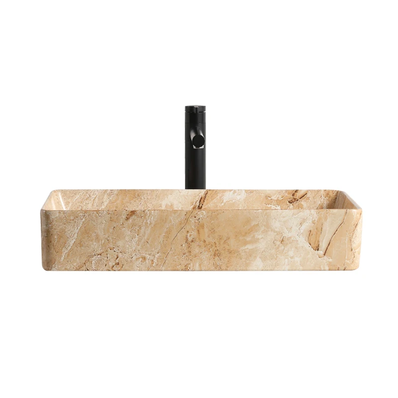 OEM marble ceramic art basin rectangle lavabo countertop wash basin fashion washing basin for home use bathroom sink