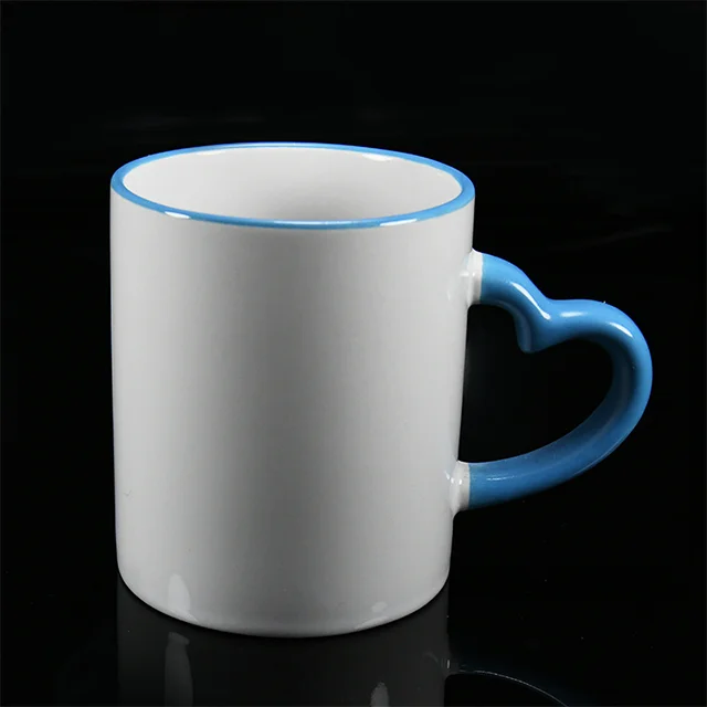 Thermal Transfer Printing Sample Sublimation Ceramic Love Heart Tea Cup for Drink l