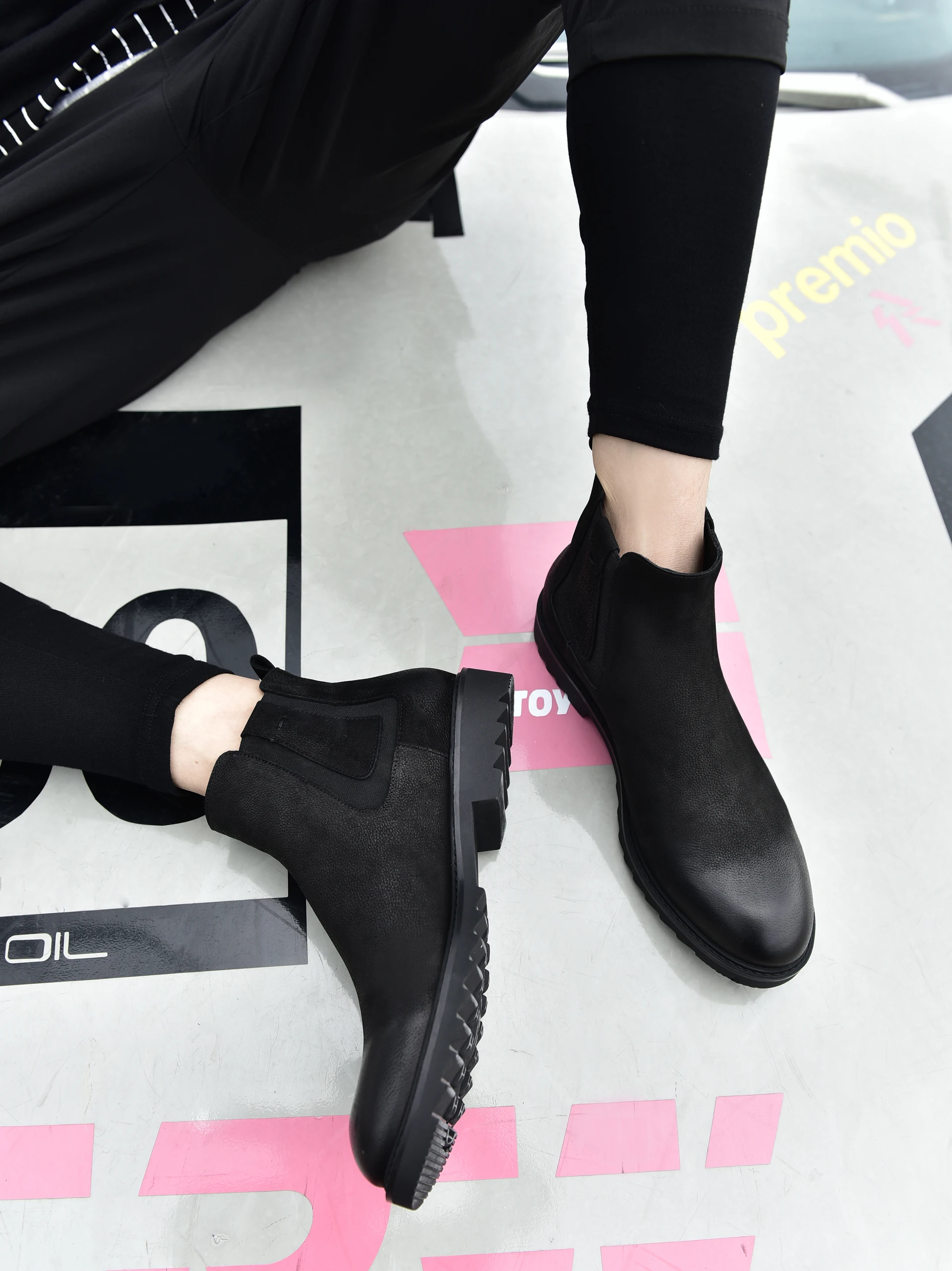 Hot Sale & High Quality Suede Warm-Up Leather Chelsea Boots Moto China Hiking Boots Big Red Boots Mschf