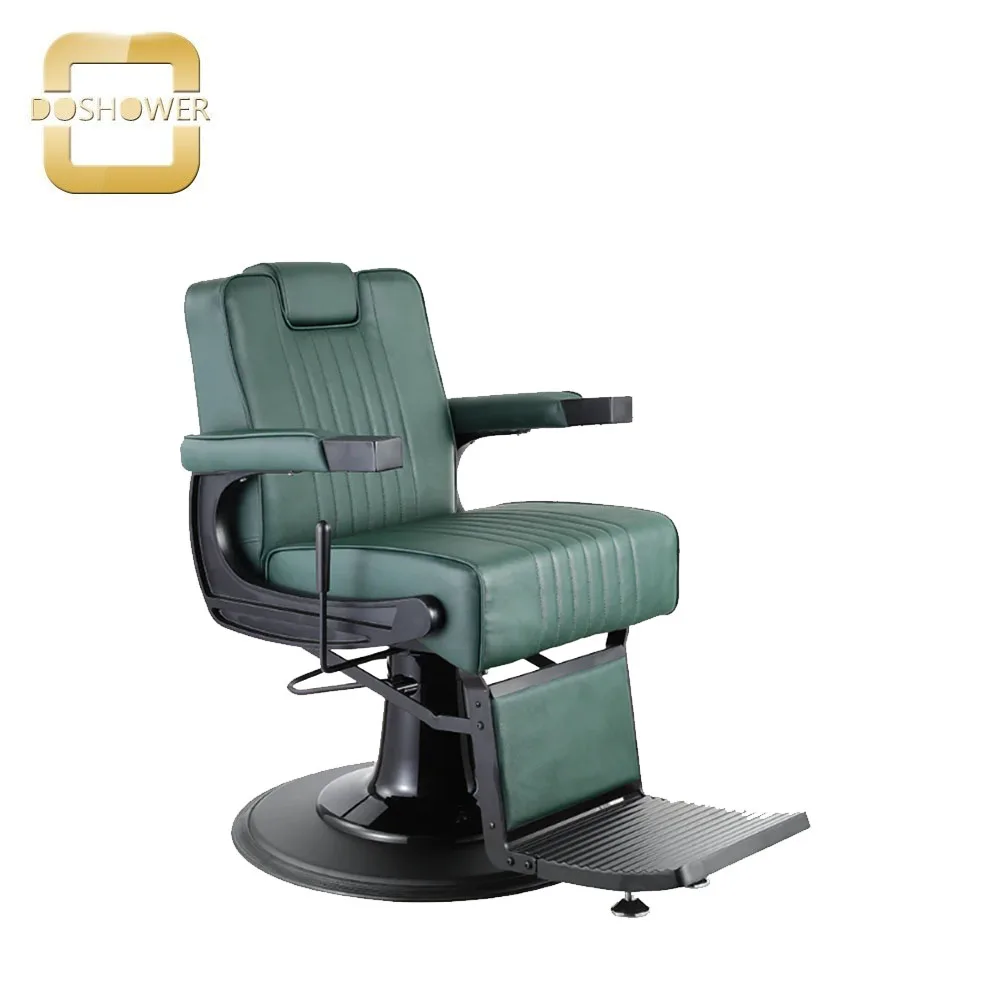 Trendy matte-black steel styling chair of barber shop classic hairdressing chair for hair styling tools chair