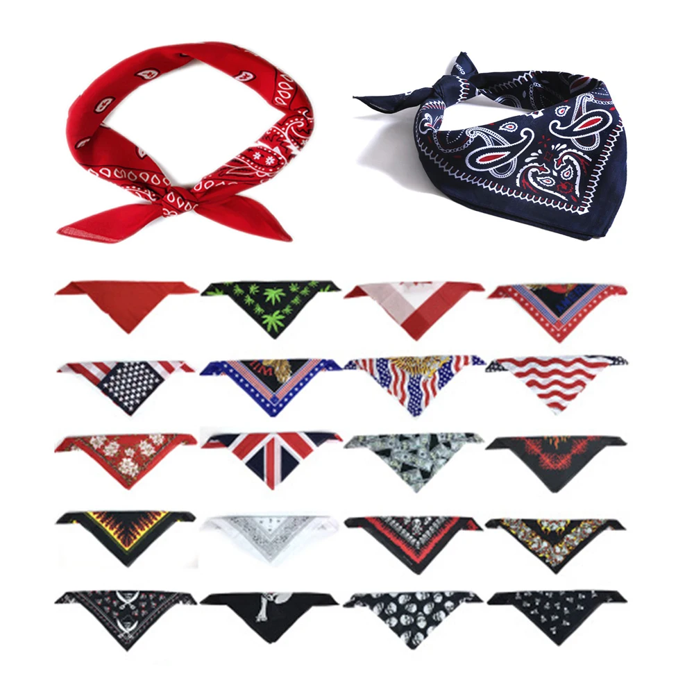 Fashion 18 colors Paisley printed cotton Bandanas Recycled Bandana Square Head Wraps Kerchief Neck Scarf Novelty Cotton Bandanas