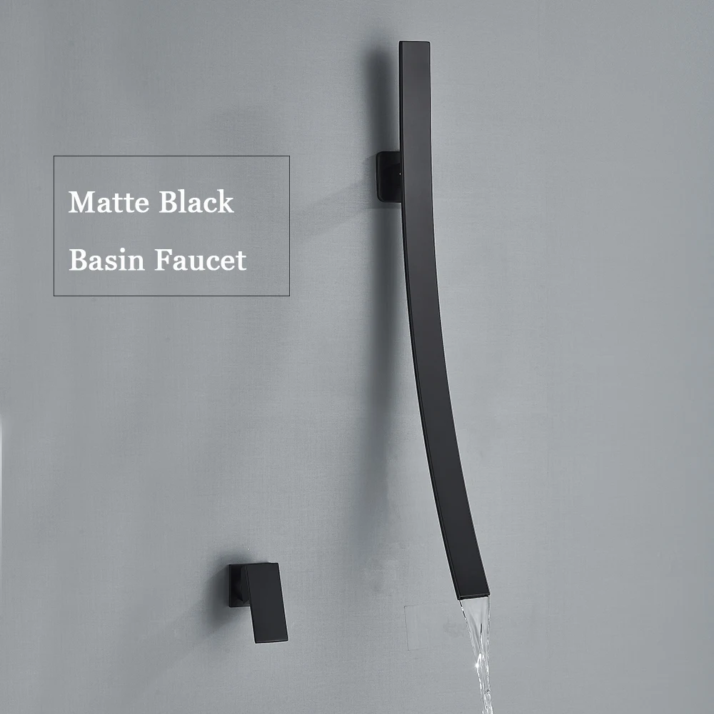 
Black/Chrome/Brushed Bathtub Faucet Mixer Basin Tap Shower Waterfall Long Spout Tub Bathroom Faucet Hot And Cold Water Mixer 