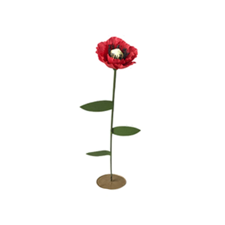 
4 Branches Artificial Silk Flower Poppy Flower for Decor 