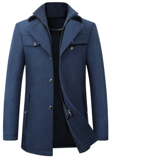 Осенне-зимняя шерстяная куртка на заказ мужские повседневные куртки Мужская ветровка большого размера длинное пальто