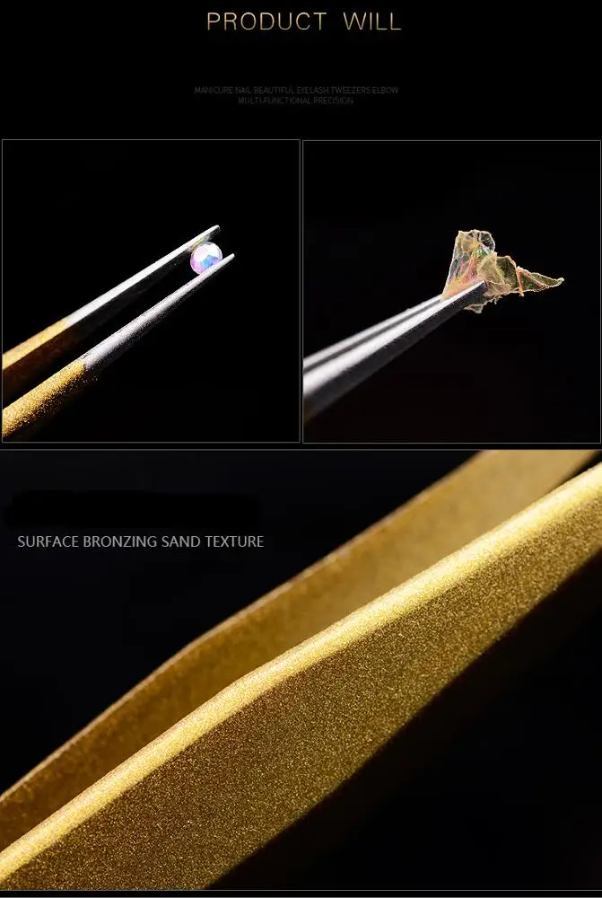 Japanese nail tweezers straight head eyelash grafting tool