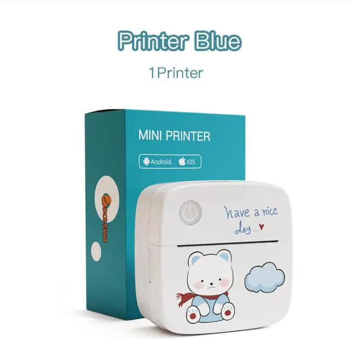 Wilress Thermal Mini Printer Portable Inkless Sticker Maker Smart Inkless Printing Label Photo Printer Sticker Printers