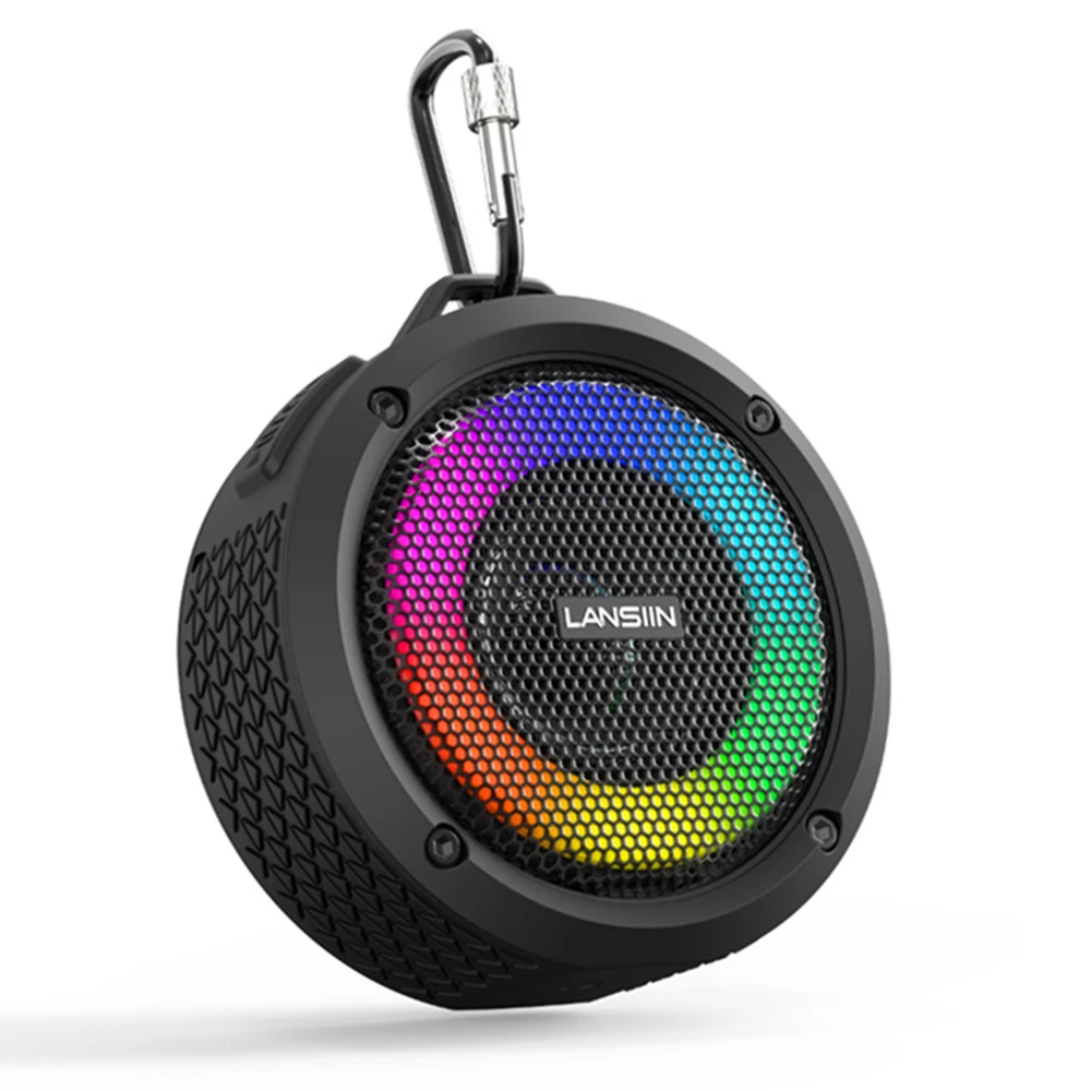 Portable Wireless Blue tooths Speakers 7 LED Lights Patterns Wireless Speaker Powerful Sound Built-in Microphone