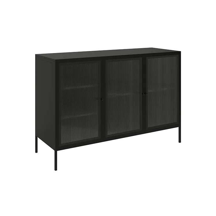 High End Luxury Home Furniture Wood Sideboard Black Modern Side Cabinet