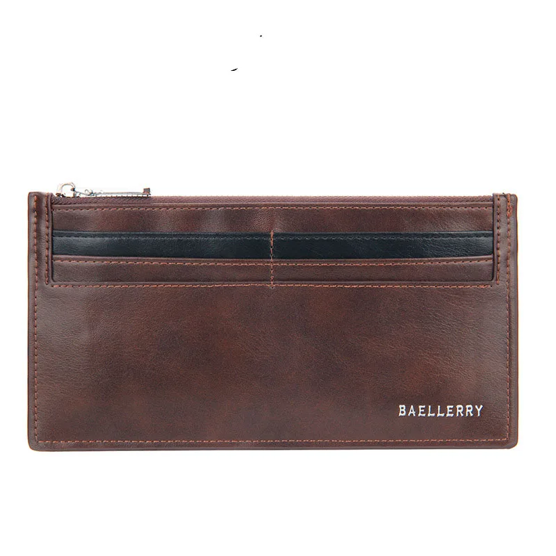 2022 hot sell long leather wallet for men business card holder bag multi-layer bag
