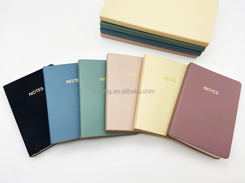 2023 Factory Hot Sale Office School Portable Pocket Leather Pu Notebook Stationery Supplies A6 Journal Notebooks