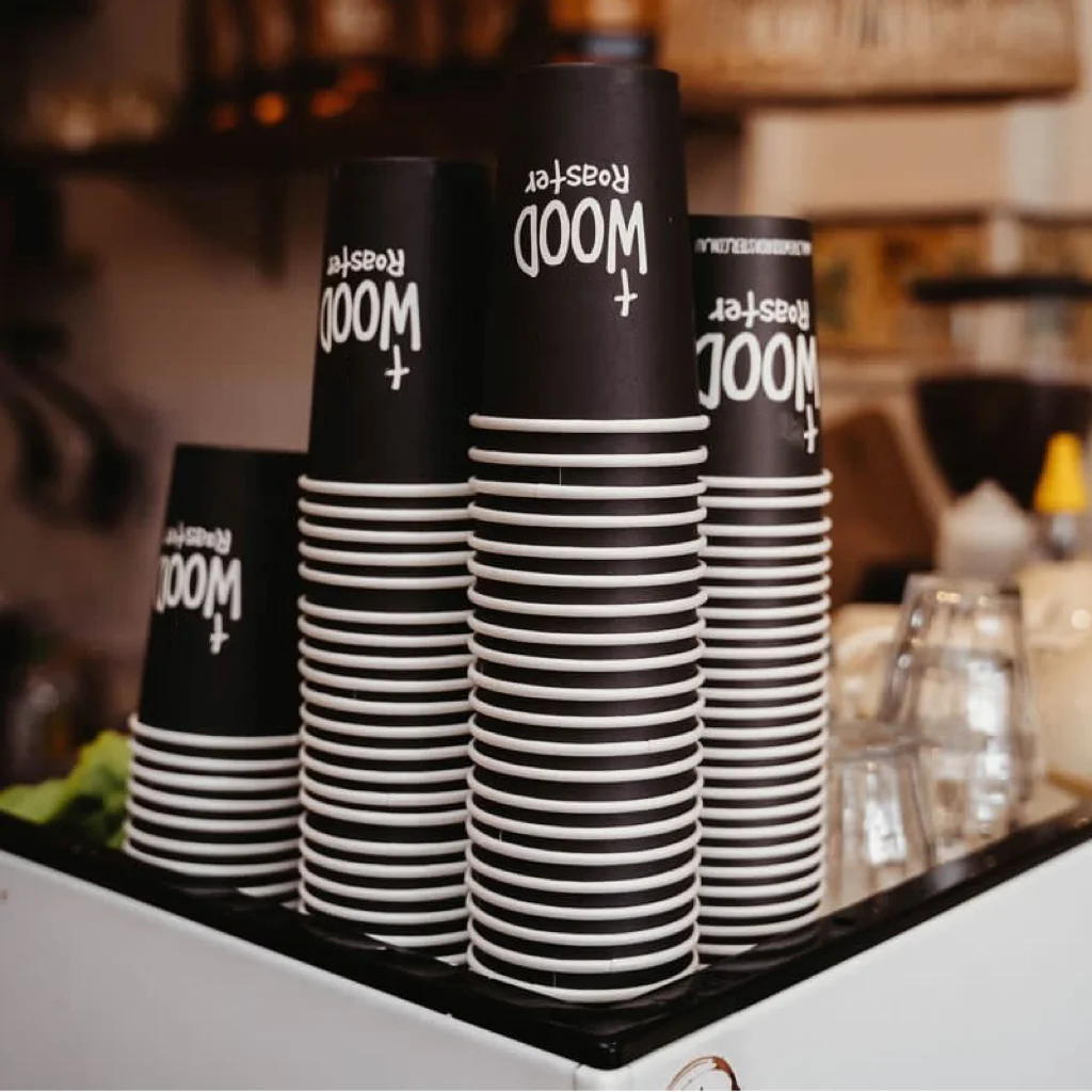 AT PACK 8Oz 12Oz 16Oz 20Oz Disposable Hot Drinks Coffee Paper Cup Disposable Coffee cup Matte Black Paper Cup With Lid