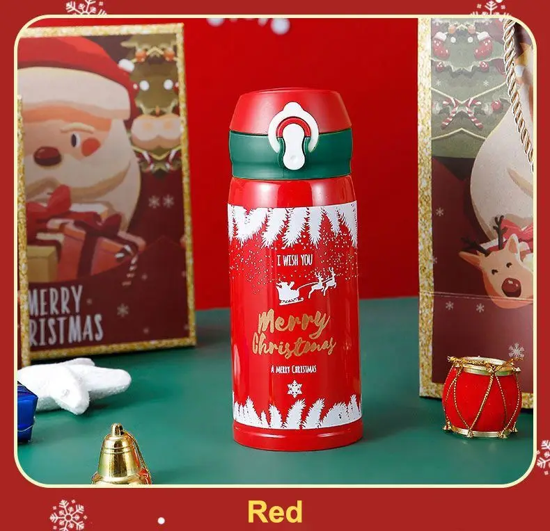 Cute Christmas 350ml 500ml 304 Stainless Steel Thermos Bottle Direct Drinking Water Bottle Wholesale Usage Excellent Cups