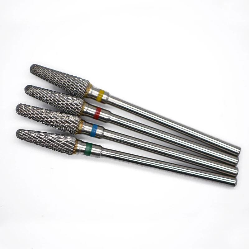 Bullet Tungsten Carbide Nail Drill Bit Manicure, Electric Nail File 3/32 Drill Bit Coarse Carbide Bit