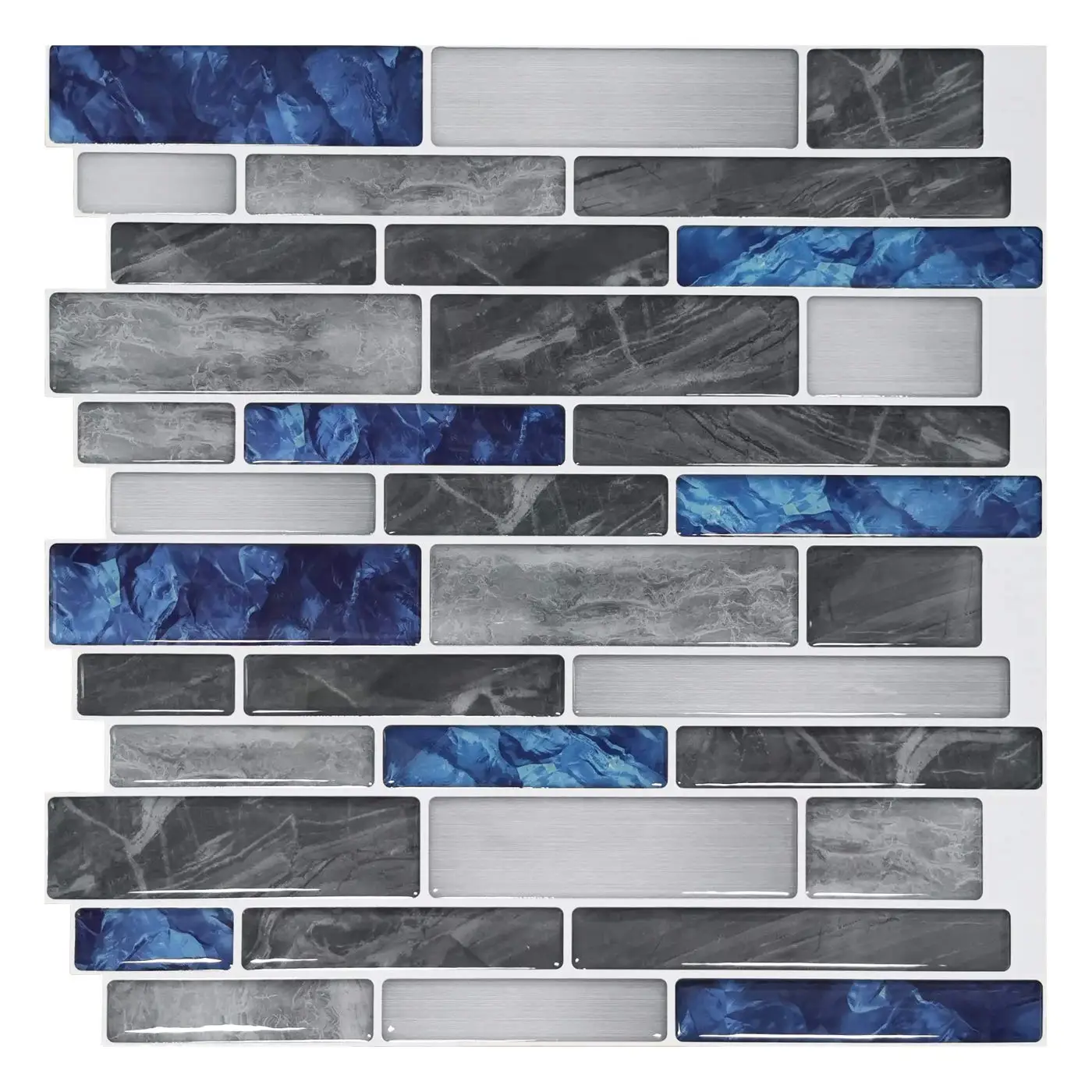 Vivid Tiles 12*12 Inch Peel and Stick Backsplash Kitchen Bathroom Wall Tile 3D Effect Interior Wall Decoration Waterproof