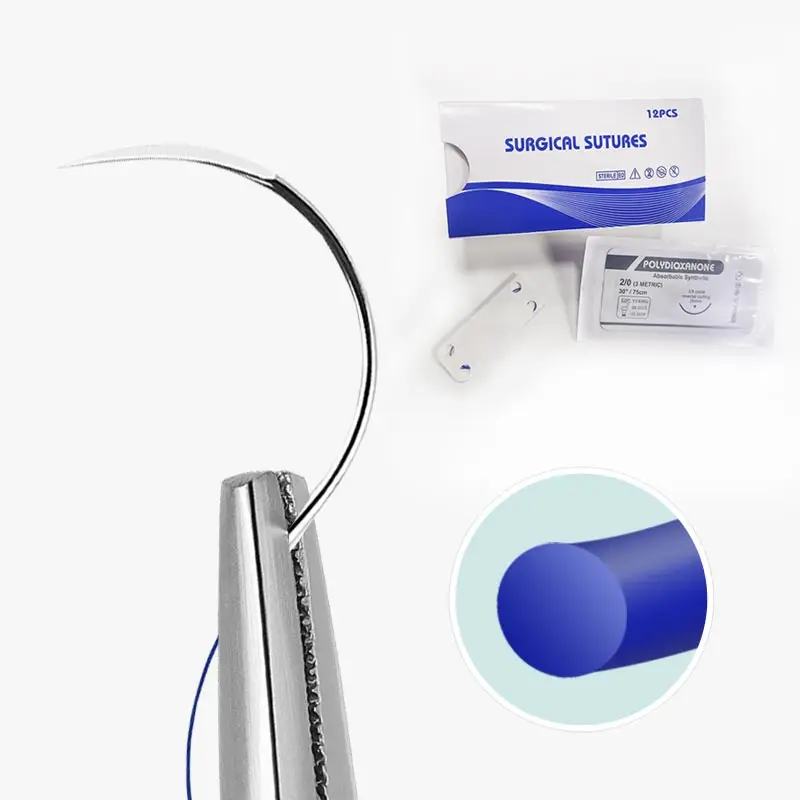 manufacturer polydioxanone absorbable materials medical sterilized pdo surgical suture 20 with needle