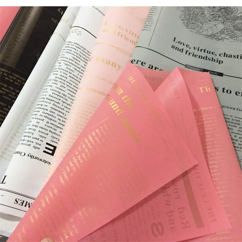 New design flower wrapping paper cellophane wrapping paper for bouquet Colorful Packaging Flower Gift Wrapping Paper matte film