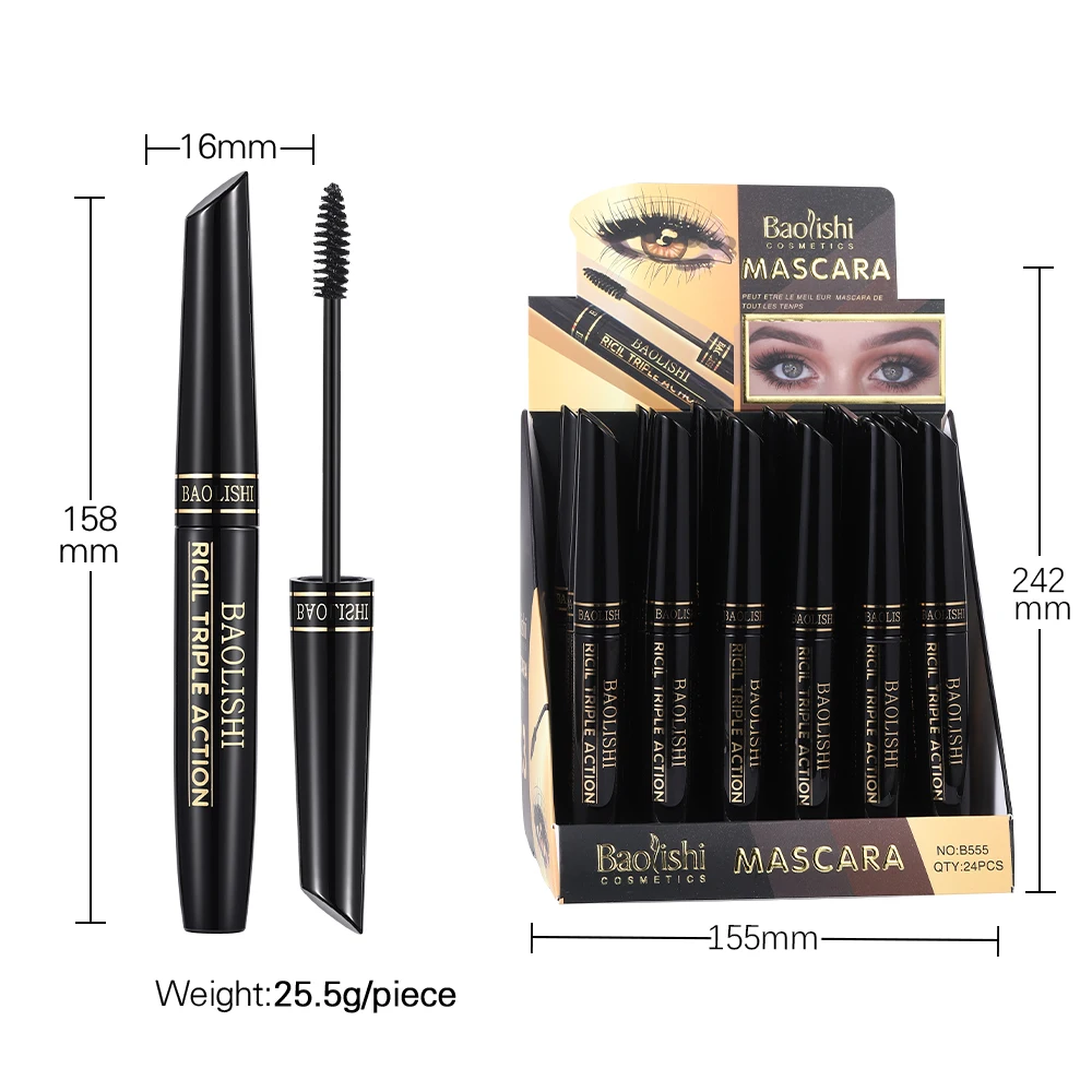 4D Silk Fiber Black Mascara Waterproof Volumizing Curling Mascara Lengthening Mascara Long Lasting Makeup Fuller Lashes