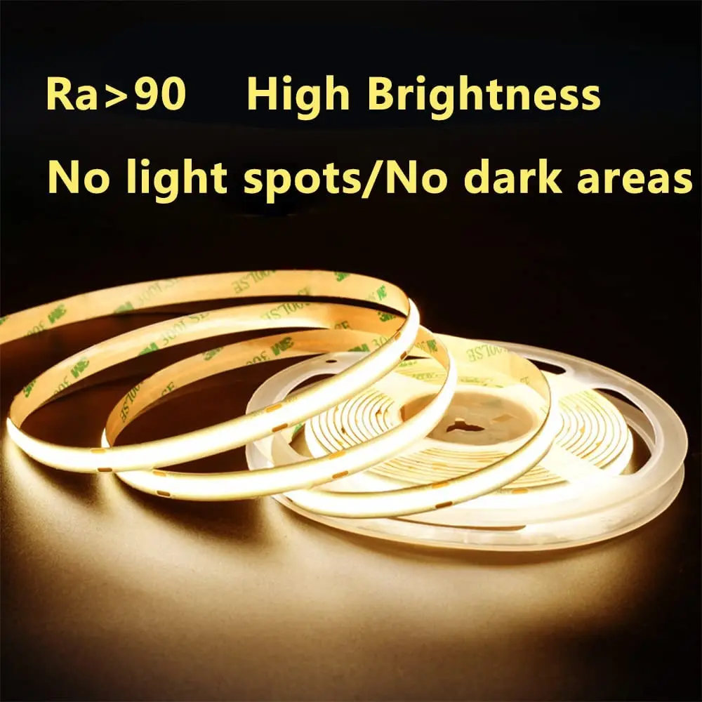 3mm Ultra Thin Fob Cob Led Strip Light 12v 2700k 3000k 5mm Slim Led Cob Strip 5mm Pcb Thin Cob Led Strip Light Streifen