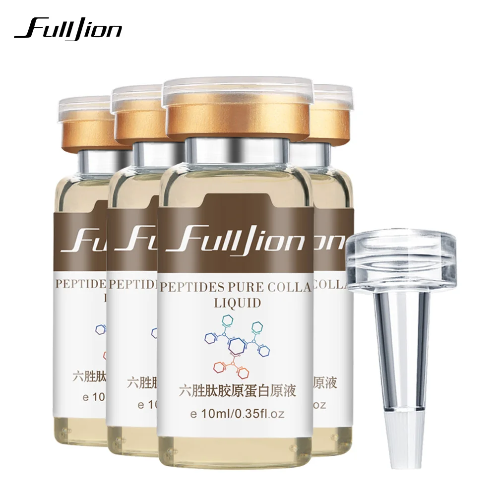Six Peptides Pure Collagen Protein Liquid Hyaluronic Acid Anti-Wrinkle Anti Aging Face Serum Moisturizer Skin Care
