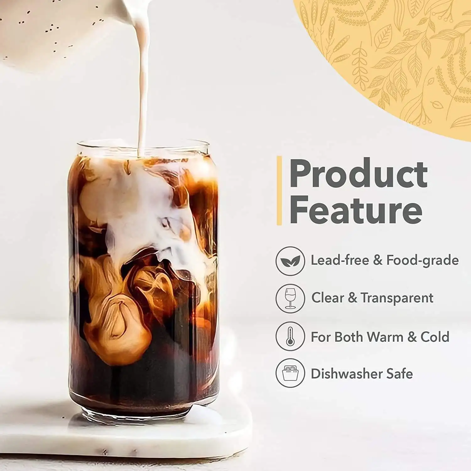 Custom clear colored soda 16oz glass cups drinking beer can shaped glass