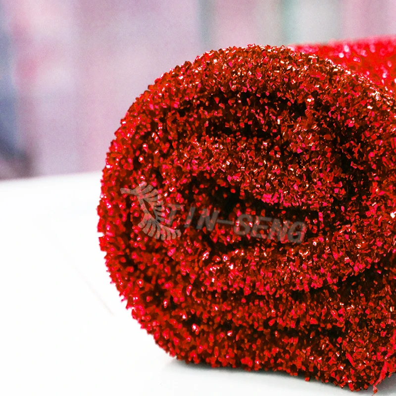 Red Poly lurex Knit Fabric for Carnival