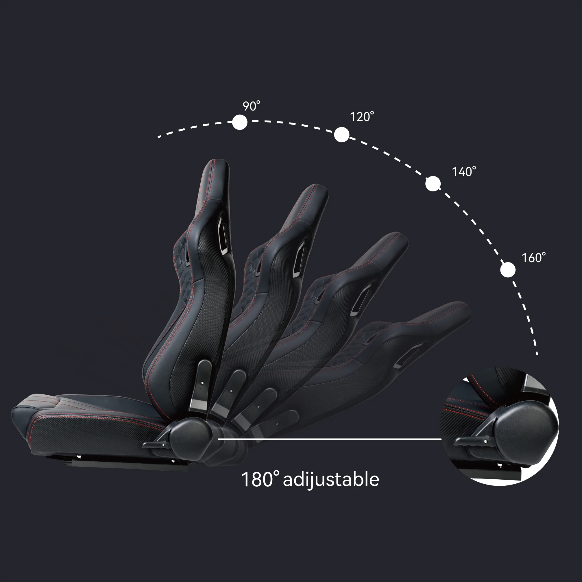 JIABEIR 9005 Black Car Seats High Quality Sport Adjustable Bucket SIM Racing for BMW & Honda Made of Leather Material Seats