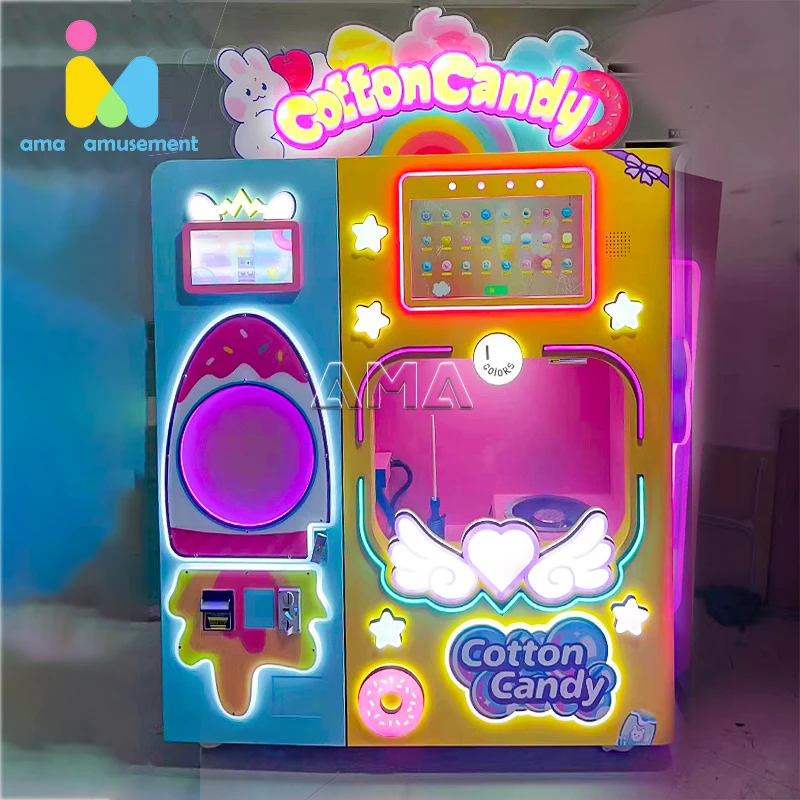 New Design Cotton Candy Machine with sugar Selling Automatic Cotton Candy Vending Machine