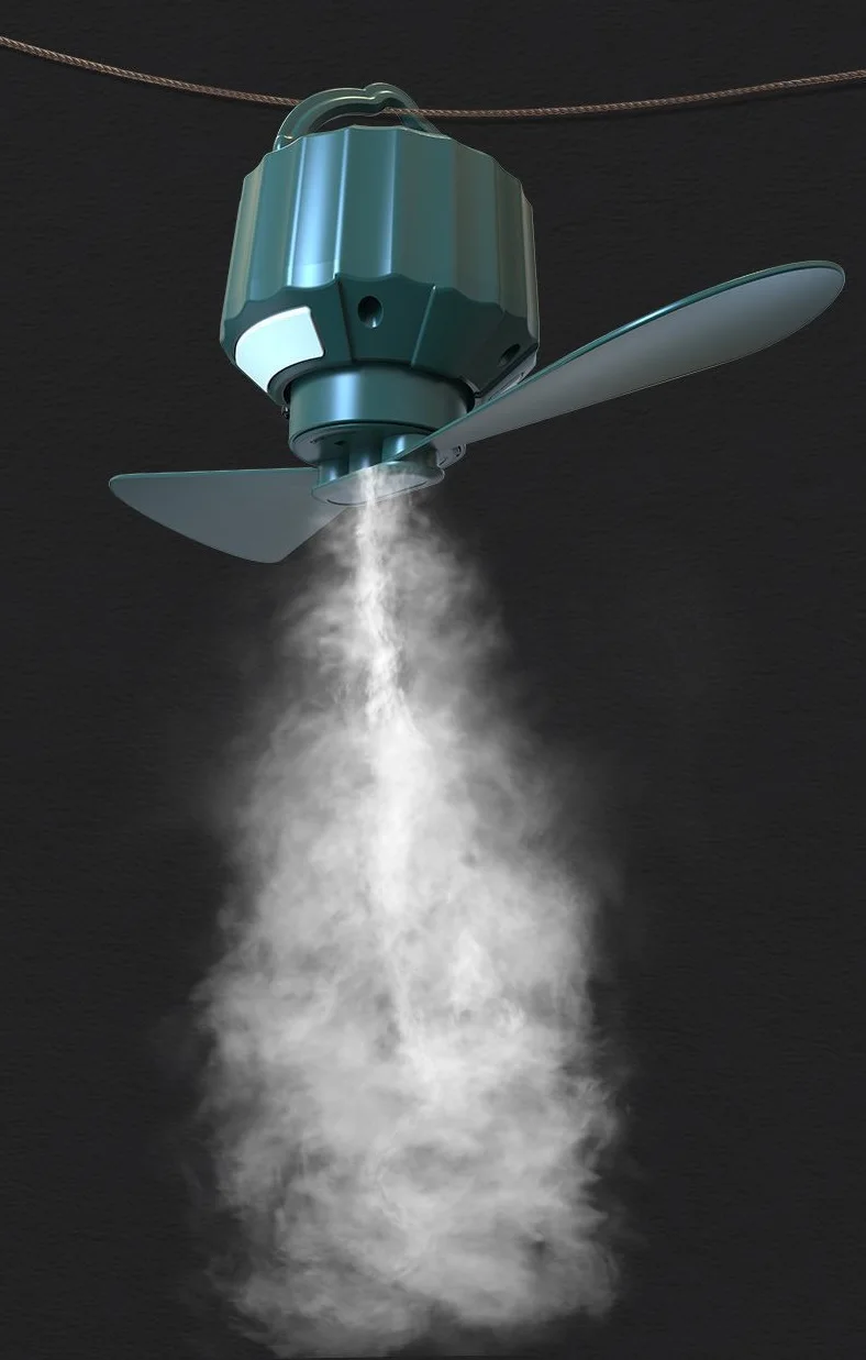 Outdoor Camping Multi-function Fan Small Fan Camping Tent Remote Control Lighting Ceiling Fan Lamp Charging Mini Folding LED Ce