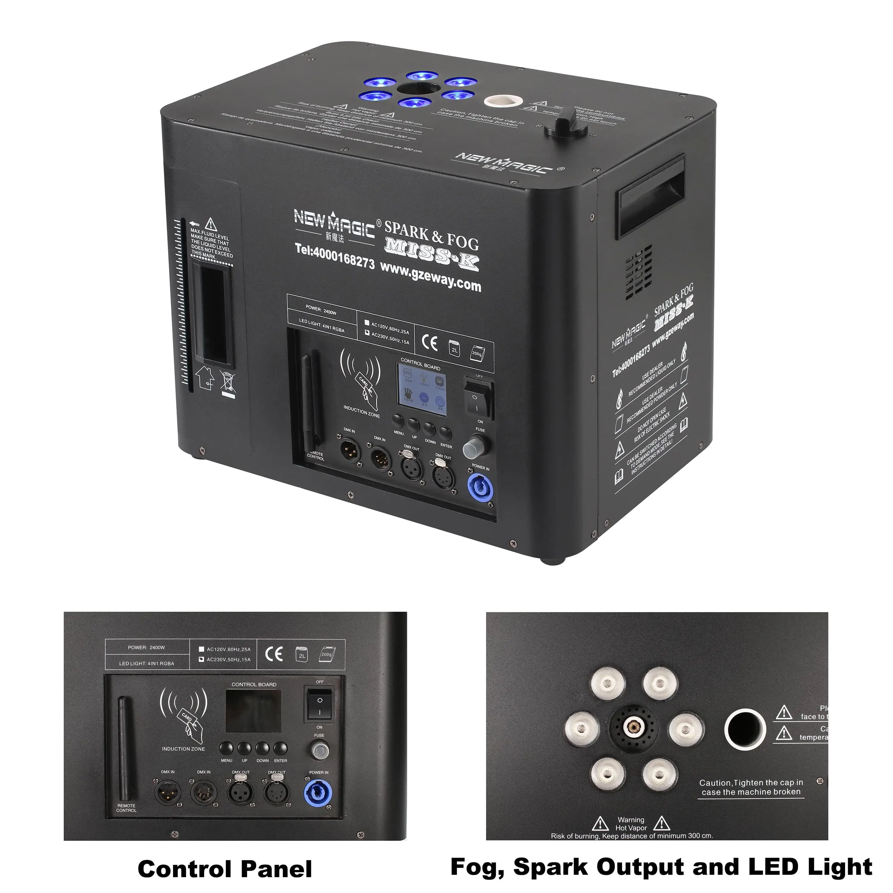 China Factory Wholesale Wireless Spark LED Multi-Function Fog Machine For Stage Effect Machine Wedding