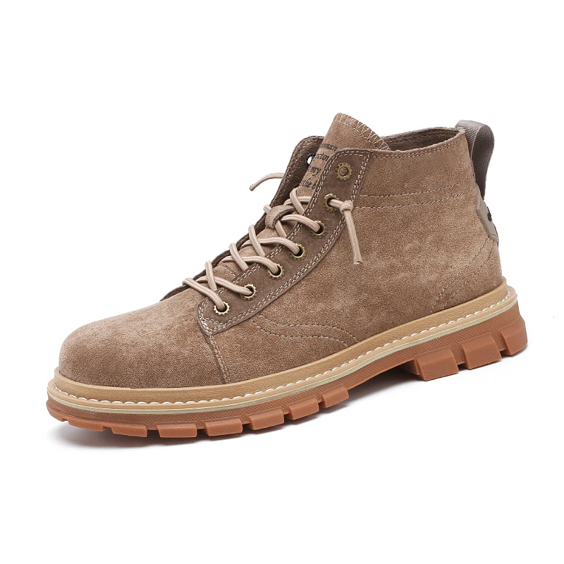 Factory hot sale comfortable martin safety shoes Breathable leather working shoes new fashion casual boots  for men