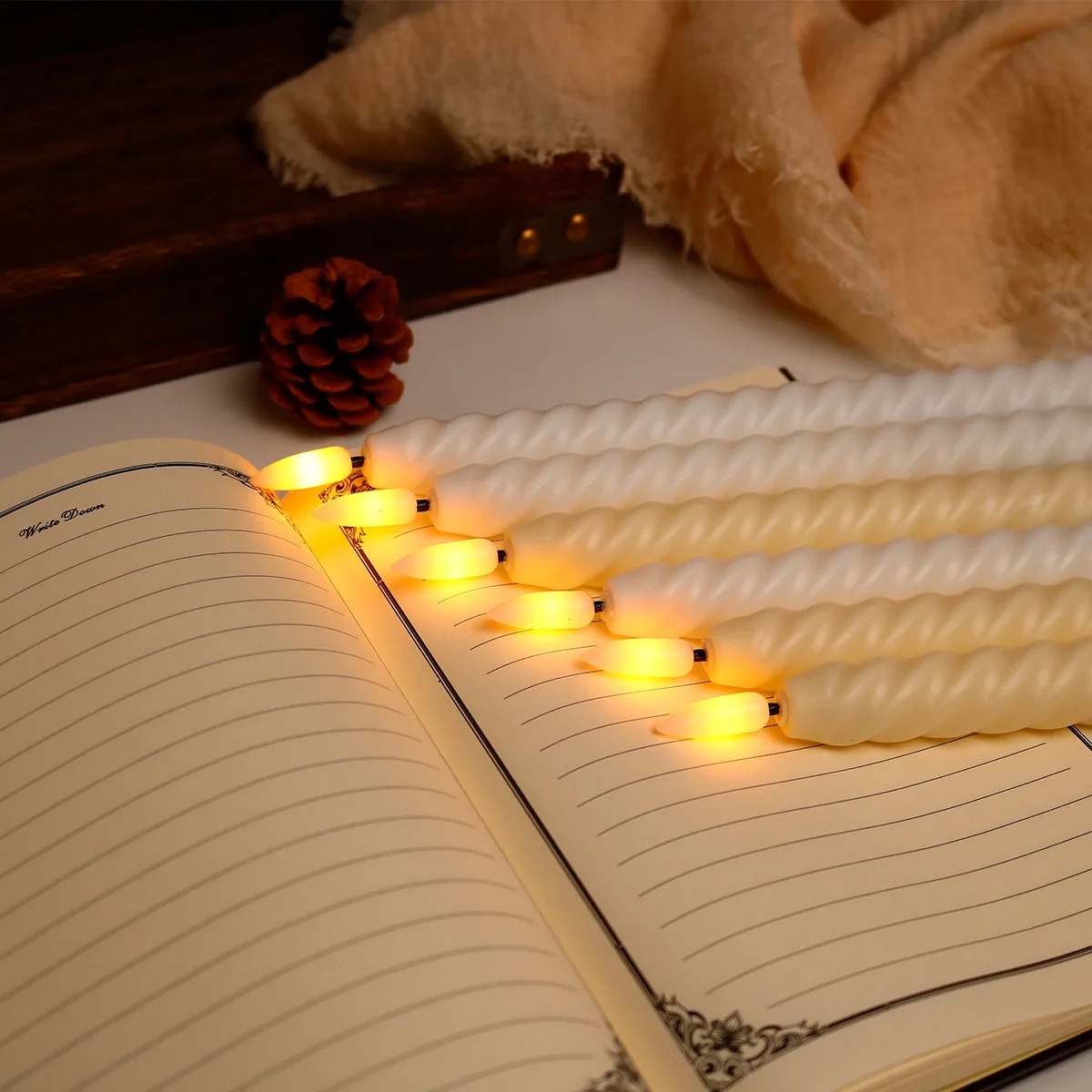 White Ivory Plastic Flameless LED Candles With Remote Control Wedding Table Decoration Battery Operated Taper LED Candle Light