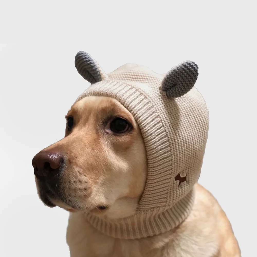 New Warm Polyester Material Exquisite Cute Monochrome Pattern Winter Funny Dog Hats Wholesale