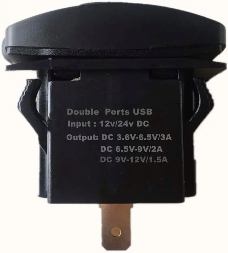 Quick Charge 3.0 Dual USB Rocker Switch QC 3.0 Fast Charger LED Voltmeter for Boats Car Truck Motorcycle Smartphone Tablet