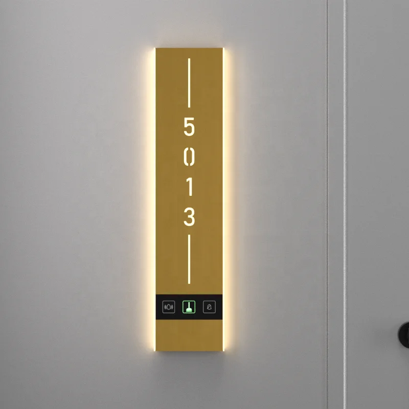 EZD Customized Hotel door number Plates Led hotel room Signs Acrylic door sign hotel number Led Light apartment number