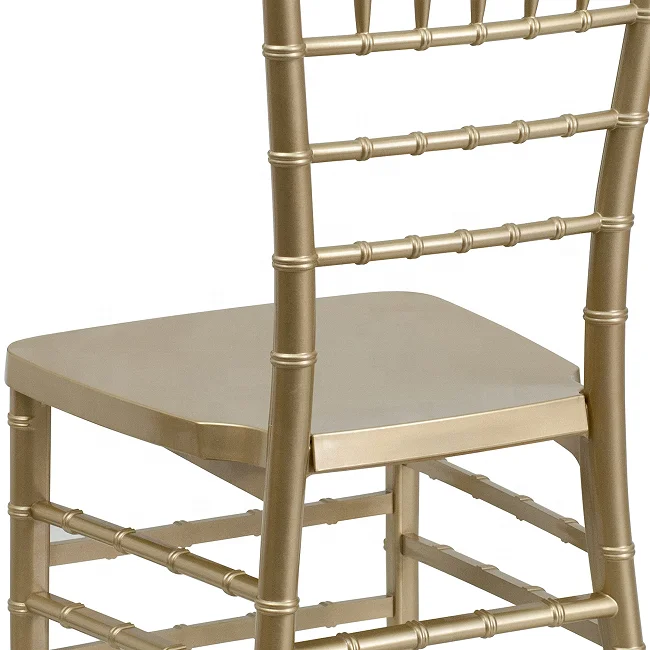 Wholesale Gold Color Stackable Resin Monobloc Tiffany Chiavari Chairs for Wedding Event