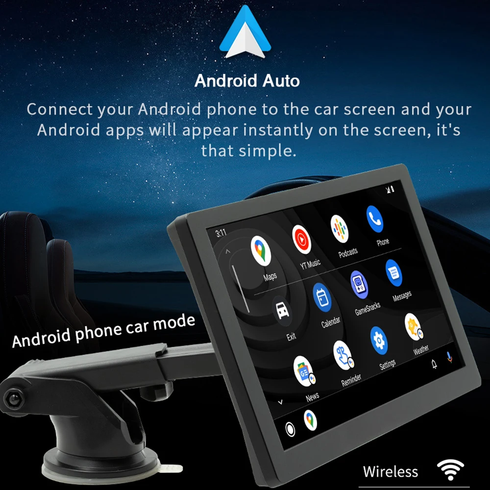 9 inch 720P touch version carplay screen android auto/carplay/mirror link phone wireless connection smart car screen