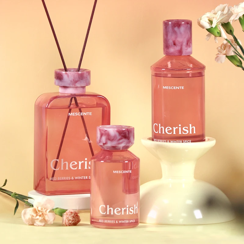 Mescente 200ml Crystal Glass Scented Reed Diffuser Air Fresheners for Home Fragrance