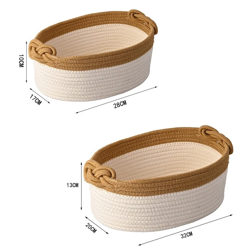 New Cotton Rope Woven Basket Shelf Gift Storage Box Organizing Linen Closet Organizers with Handles