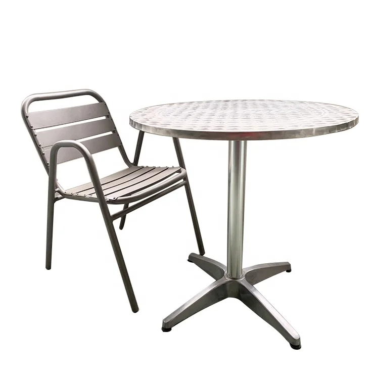 Wholesale manufacturing Thick solid material Aluminium picnic garden outdoor stainless dining leisure table