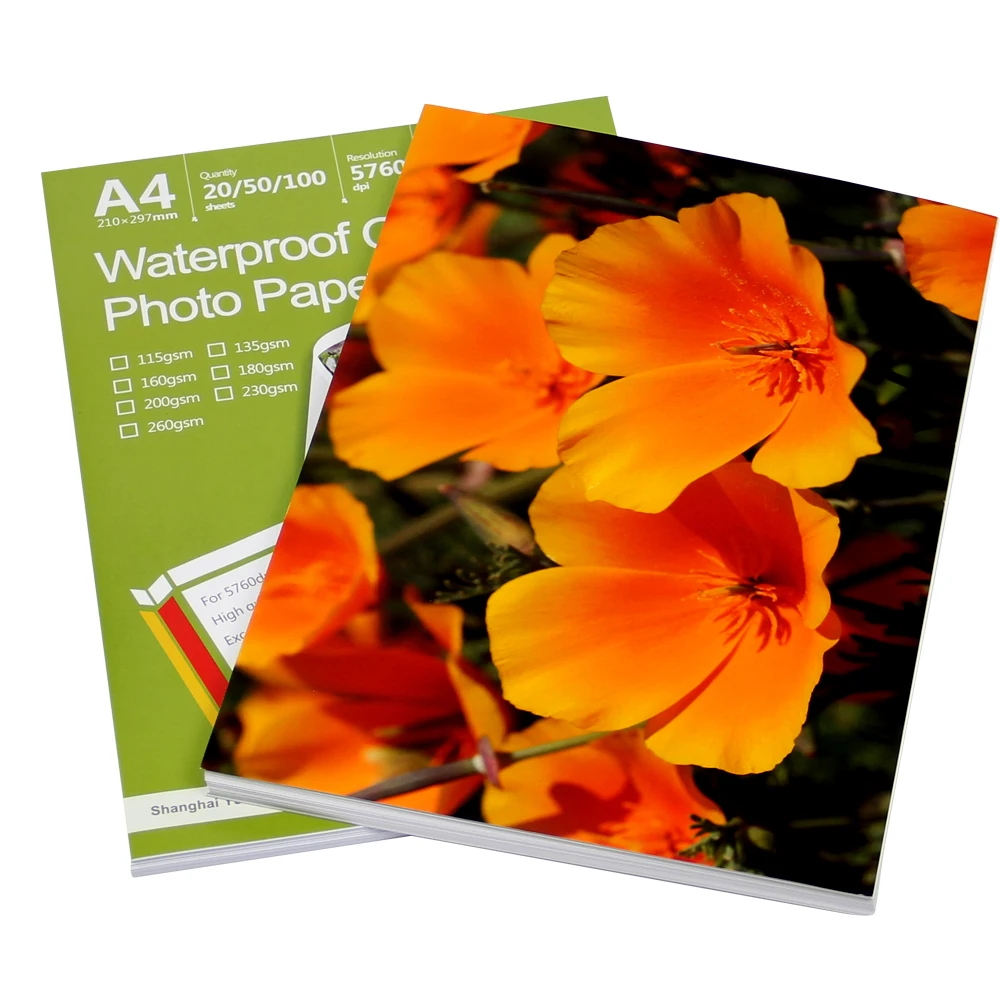 180gsm one -side glossy photo paper A3 A3+ A4 3R 4R size for inkjet printer