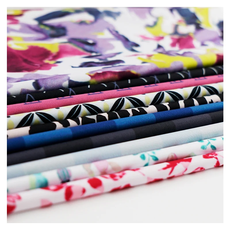 Digital printing spandex fabric 4way stretch polyester knitted tshirt fabric
